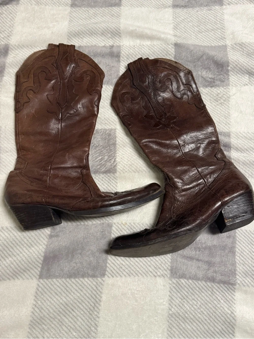 Classic Brown Leather Western Cowboy Boots